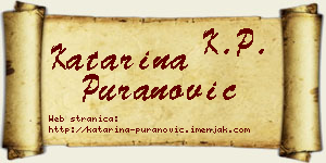 Katarina Puranović vizit kartica